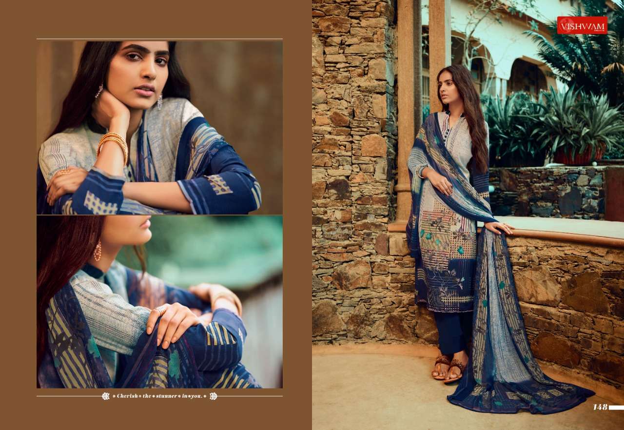 CAPPUCCINO VOL-4 BY VISHWAM FABRICS 143 TO 154 SERIES BEAUTIFUL SUITS COLORFUL STYLISH FANCY CASUAL WEAR & ETHNIC WEAR CREPE PRINTED DRESSES AT WHOLESALE PRICE
