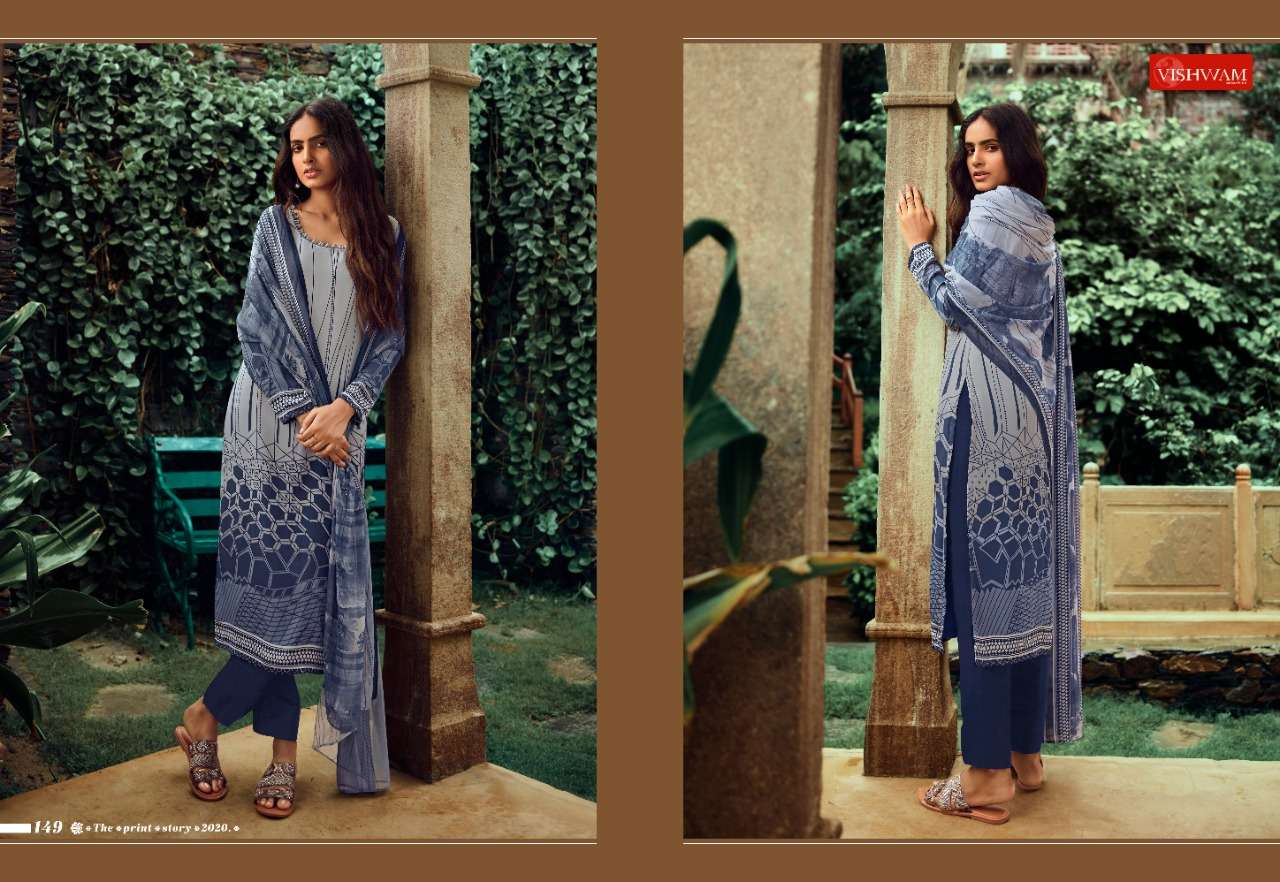 CAPPUCCINO VOL-4 BY VISHWAM FABRICS 143 TO 154 SERIES BEAUTIFUL SUITS COLORFUL STYLISH FANCY CASUAL WEAR & ETHNIC WEAR CREPE PRINTED DRESSES AT WHOLESALE PRICE