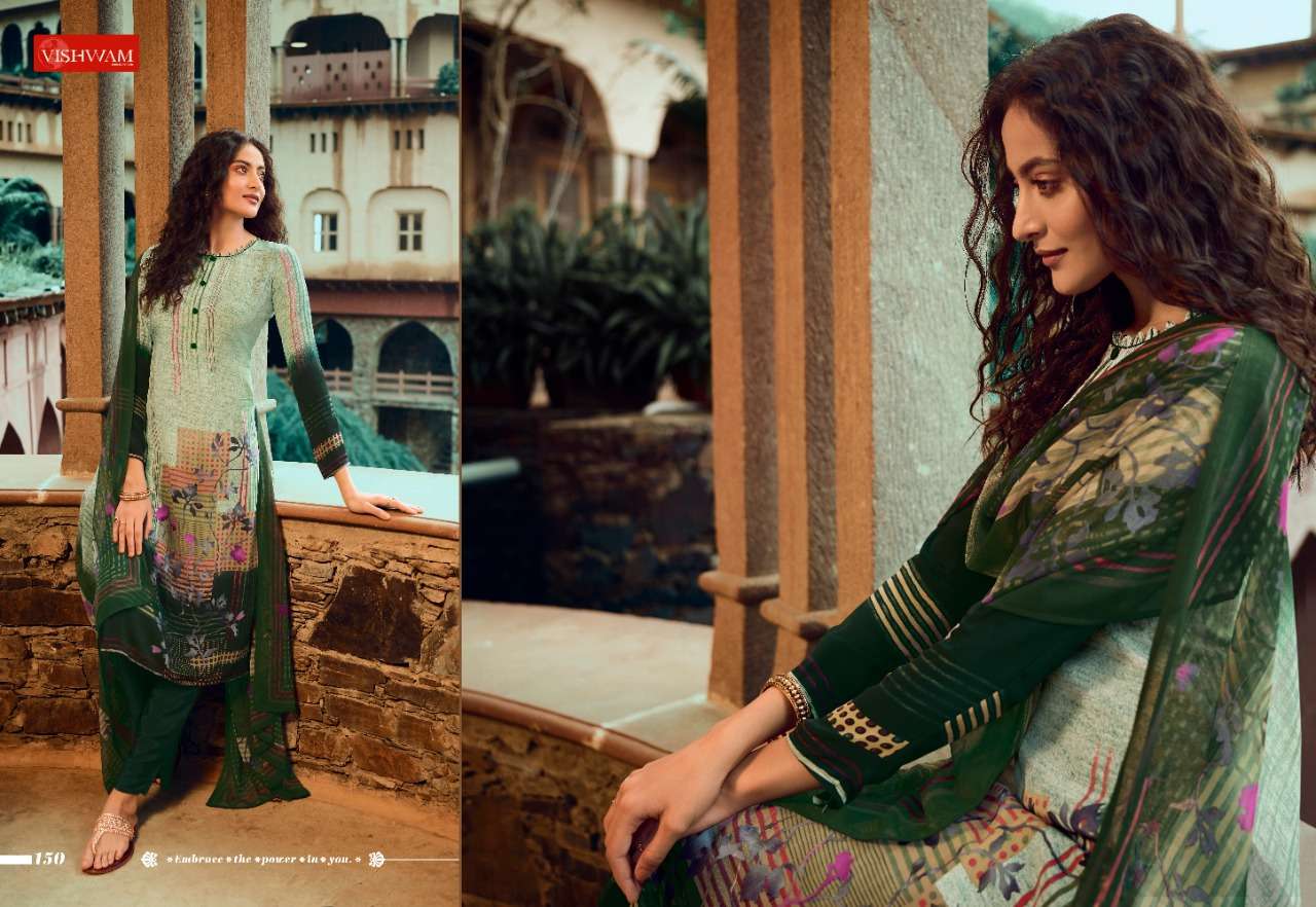 CAPPUCCINO VOL-4 BY VISHWAM FABRICS 143 TO 154 SERIES BEAUTIFUL SUITS COLORFUL STYLISH FANCY CASUAL WEAR & ETHNIC WEAR CREPE PRINTED DRESSES AT WHOLESALE PRICE