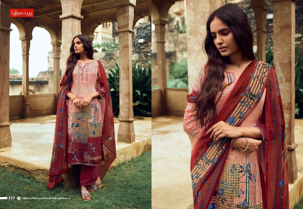 CAPPUCCINO VOL-4 BY VISHWAM FABRICS 143 TO 154 SERIES BEAUTIFUL SUITS COLORFUL STYLISH FANCY CASUAL WEAR & ETHNIC WEAR CREPE PRINTED DRESSES AT WHOLESALE PRICE