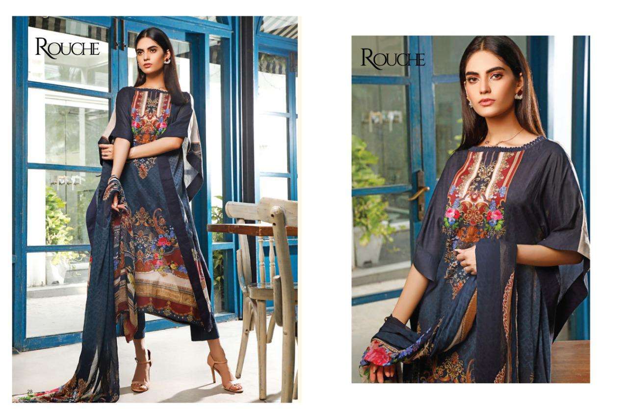 MALHAR BY ROUCHE 1001 TO 1006 SERIES BEAUTIFUL STYLISH PAKISATNI SUITS FANCY COLORFUL CASUAL WEAR & ETHNIC WEAR & READY TO WEAR HEAVY JAM SATIN COTTON WITH DIGITAL PRINT DRESSES AT WHOLESALE PRICE