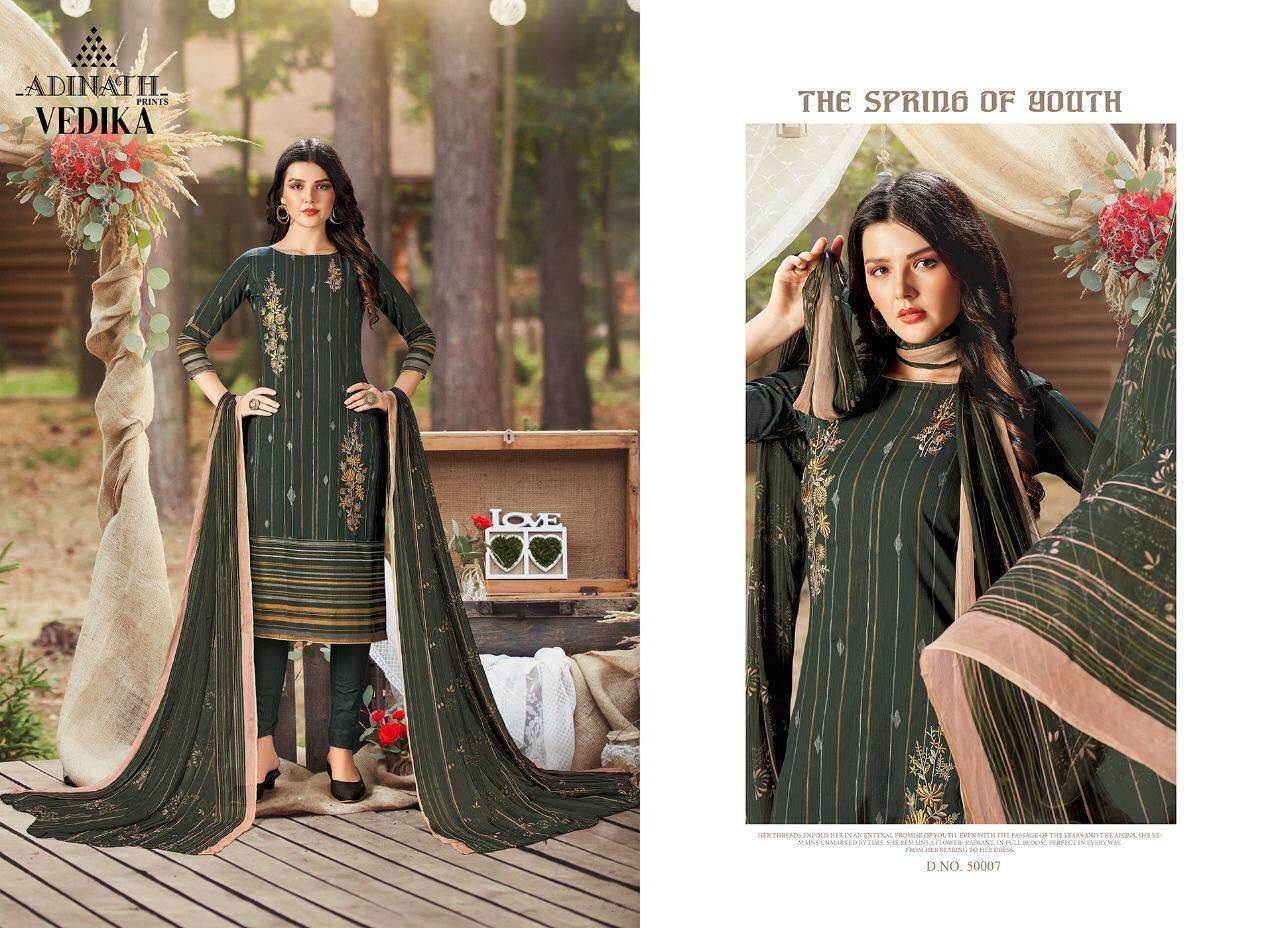 VEDIKA BY ADINATH PRINTS 50001 TO 50010 SERIES BEAUTIFUL STYLISH SUITS FANCY COLORFUL CASUAL WEAR & ETHNIC WEAR & READY TO WEAR PURE PASHMINA PRINT WITH EMBROIDERY DRESSES AT WHOLESALE PRICE