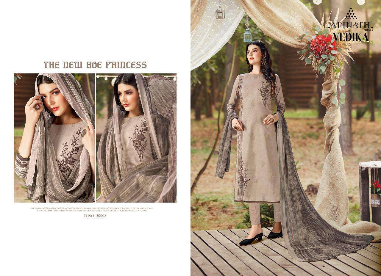 VEDIKA BY ADINATH PRINTS 50001 TO 50010 SERIES BEAUTIFUL STYLISH SUITS FANCY COLORFUL CASUAL WEAR & ETHNIC WEAR & READY TO WEAR PURE PASHMINA PRINT WITH EMBROIDERY DRESSES AT WHOLESALE PRICE