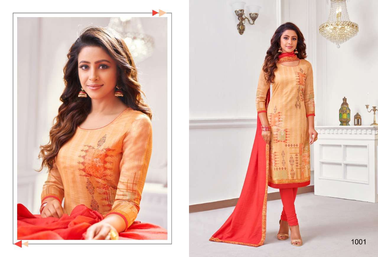 DIGITAL BY KAPIL TEX 1001 TO 1008 SERIES BEAUTIFUL STYLISH SUITS FANCY COLORFUL CASUAL WEAR & ETHNIC WEAR & READY TO WEAR MUSLIN DIGITAL PRINT WITH WORK DRESSES AT WHOLESALE PRICE
