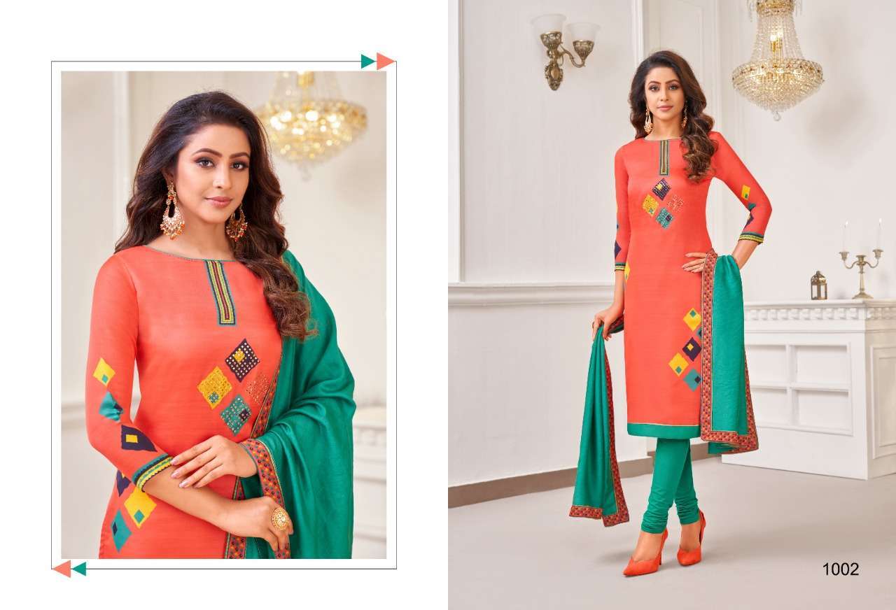 DIGITAL BY KAPIL TEX 1001 TO 1008 SERIES BEAUTIFUL STYLISH SUITS FANCY COLORFUL CASUAL WEAR & ETHNIC WEAR & READY TO WEAR MUSLIN DIGITAL PRINT WITH WORK DRESSES AT WHOLESALE PRICE