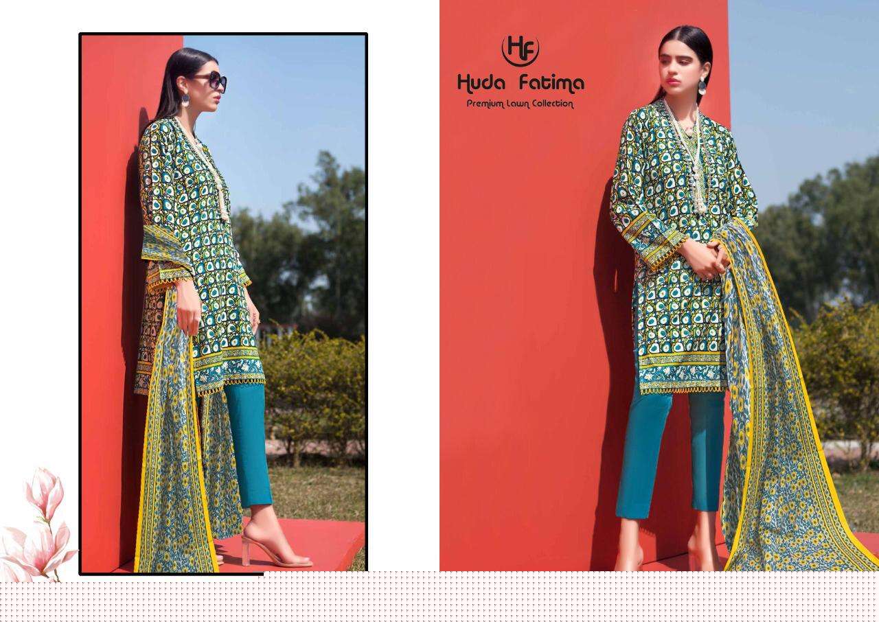 EXCLUSIVE SPRING LAWN COLLECTION 2020 BY HUDA FATIMA 1001 TO 1010 SERIES BEAUTIFUL SUITS STYLISH FANCY COLORFUL CASUAL WEAR & ETHNIC WEAR PURE CAMBRIC DRESSES AT WHOLESALE PRICE