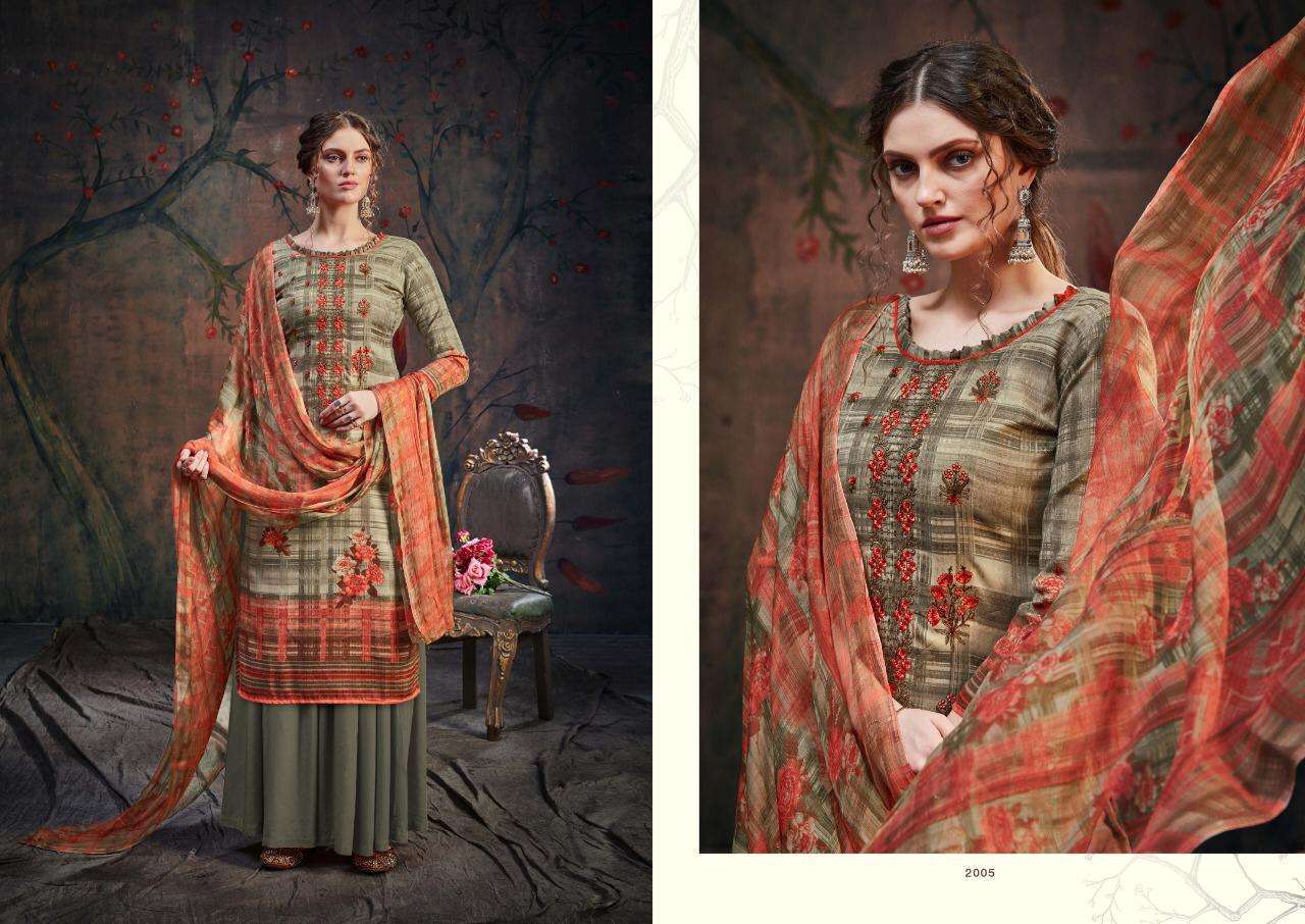 FIZA VOL-2 BY CHANDRA FASHION 2001 TO 2008 SERIES BEAUTIFUL SUITS STYLISH FANCY COLORFUL CASUAL WEAR & ETHNIC WEAR PURE PASHMINA PRINT WITH EMBROIDERY DRESSES AT WHOLESALE PRICE