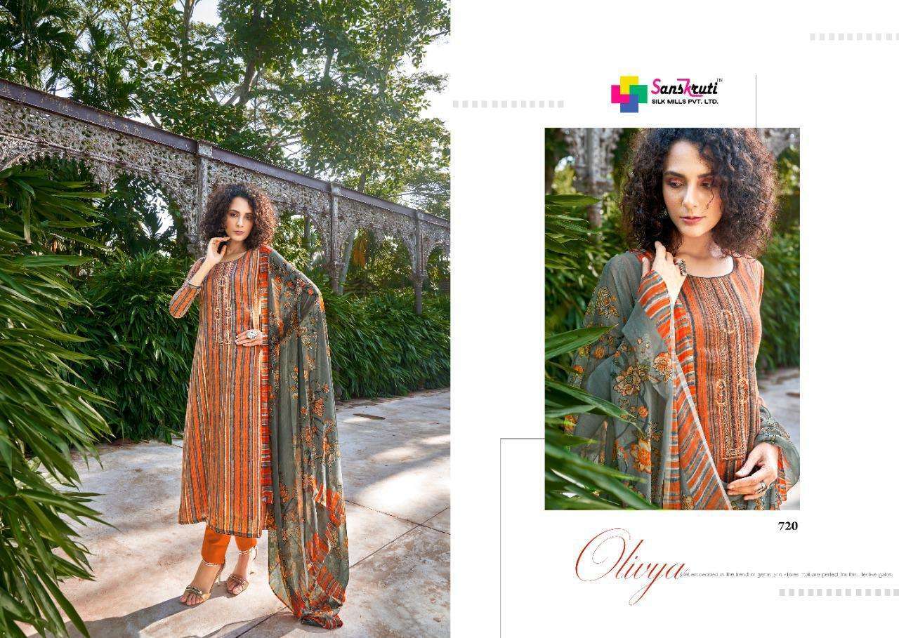 JULIET BY SANSKRUTI SILK MILLS 720 TO 729 SERIES BEAUTIFUL SUITS STYLISH FANCY COLORFUL CASUAL WEAR & ETHNIC WEAR PURE PASHMINA WITH WORK DRESSES AT WHOLESALE PRICE