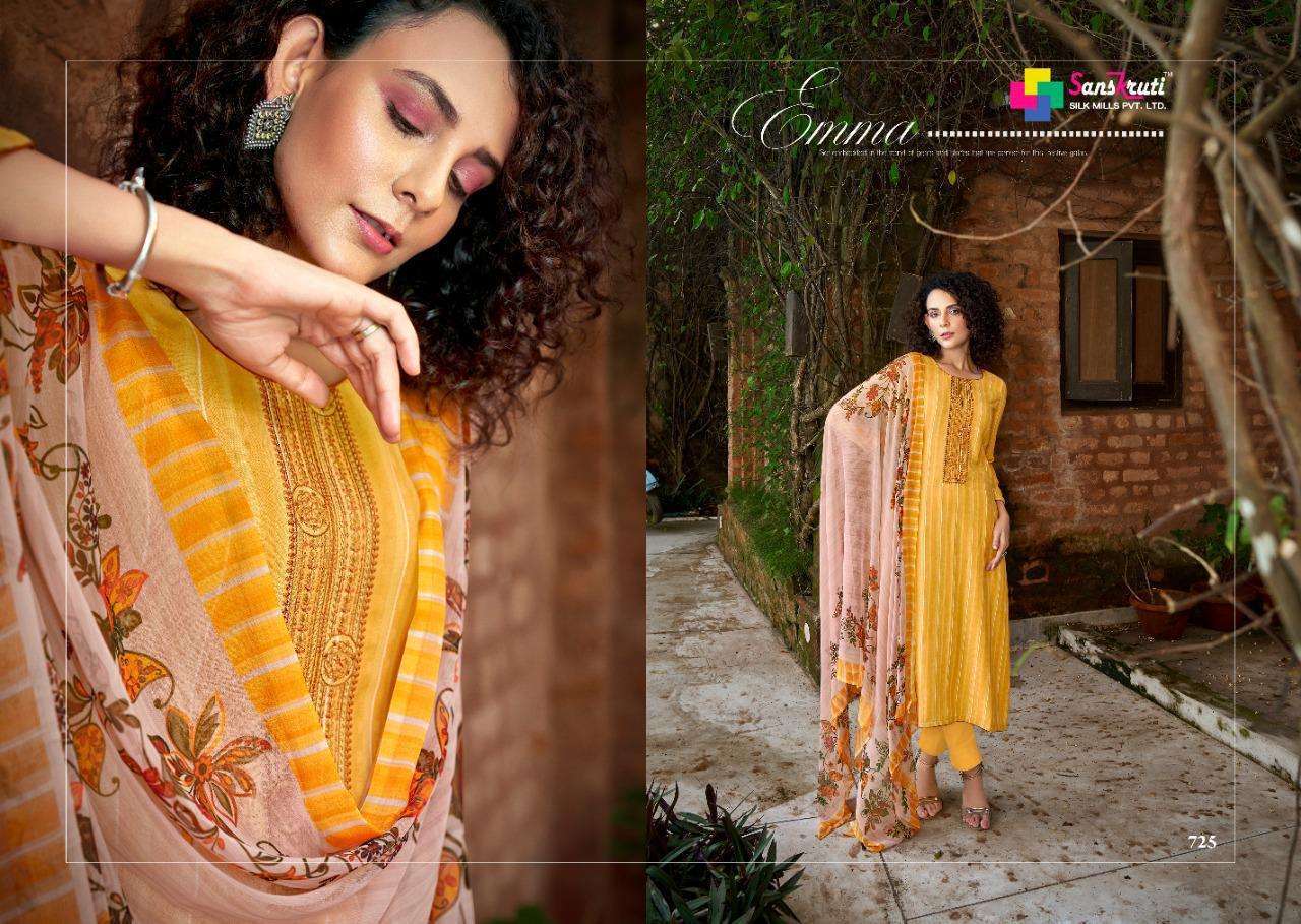 JULIET BY SANSKRUTI SILK MILLS 720 TO 729 SERIES BEAUTIFUL SUITS STYLISH FANCY COLORFUL CASUAL WEAR & ETHNIC WEAR PURE PASHMINA WITH WORK DRESSES AT WHOLESALE PRICE