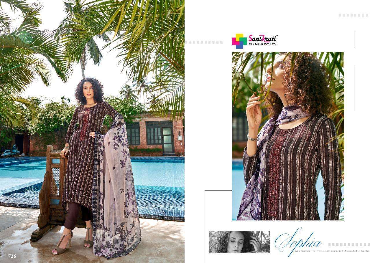 JULIET BY SANSKRUTI SILK MILLS 720 TO 729 SERIES BEAUTIFUL SUITS STYLISH FANCY COLORFUL CASUAL WEAR & ETHNIC WEAR PURE PASHMINA WITH WORK DRESSES AT WHOLESALE PRICE