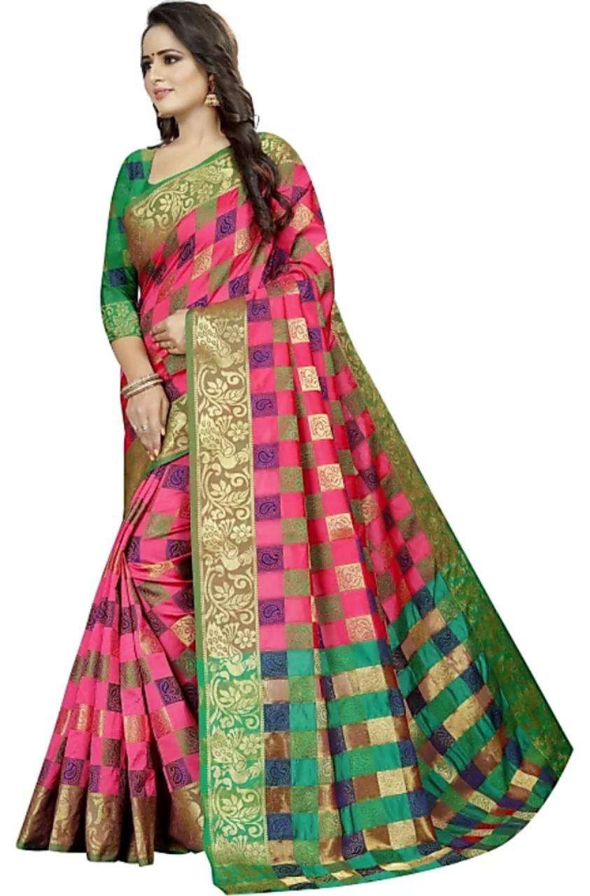 FLIPKART BEST SELLER (SELRINA FASHION) BY FASHID WHOLESALE 1001 TO 1002 SERIES INDIAN TRADITIONAL WEAR COLLECTION BEAUTIFUL STYLISH FANCY COLORFUL PARTY WEAR & OCCASIONAL WEAR KANJIVARAM JACQUARD COTTON SILK SAREES AT WHOLESALE PRICE