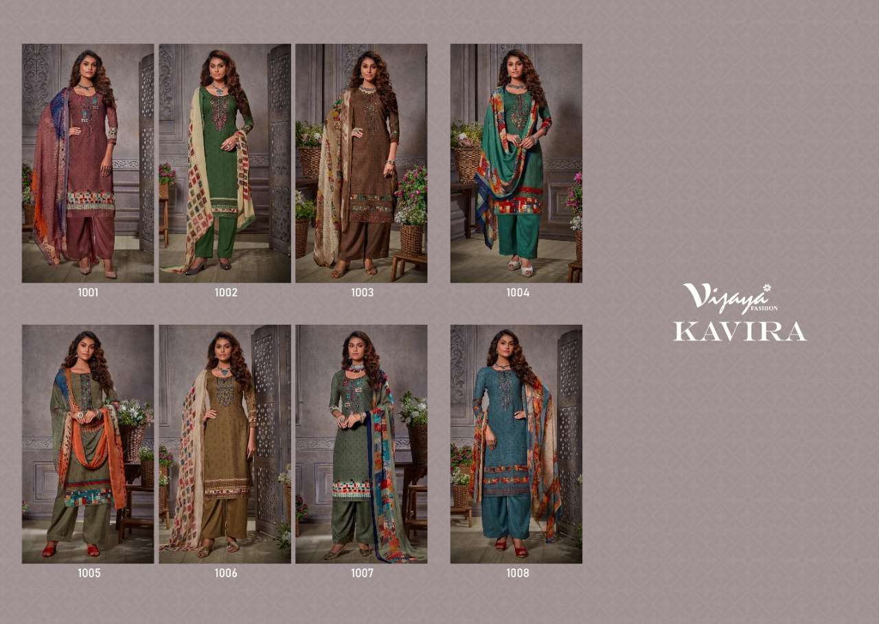 KAVIRA BY VIJAYA FASHION 1001 TO 1008 SERIES BEAUTIFUL STYLISH FANCY COLORFUL CASUAL WEAR & ETHNIC WEAR PASHMINA DOBBY EMBROIDERED DRESSES AT WHOLESALE PRICE