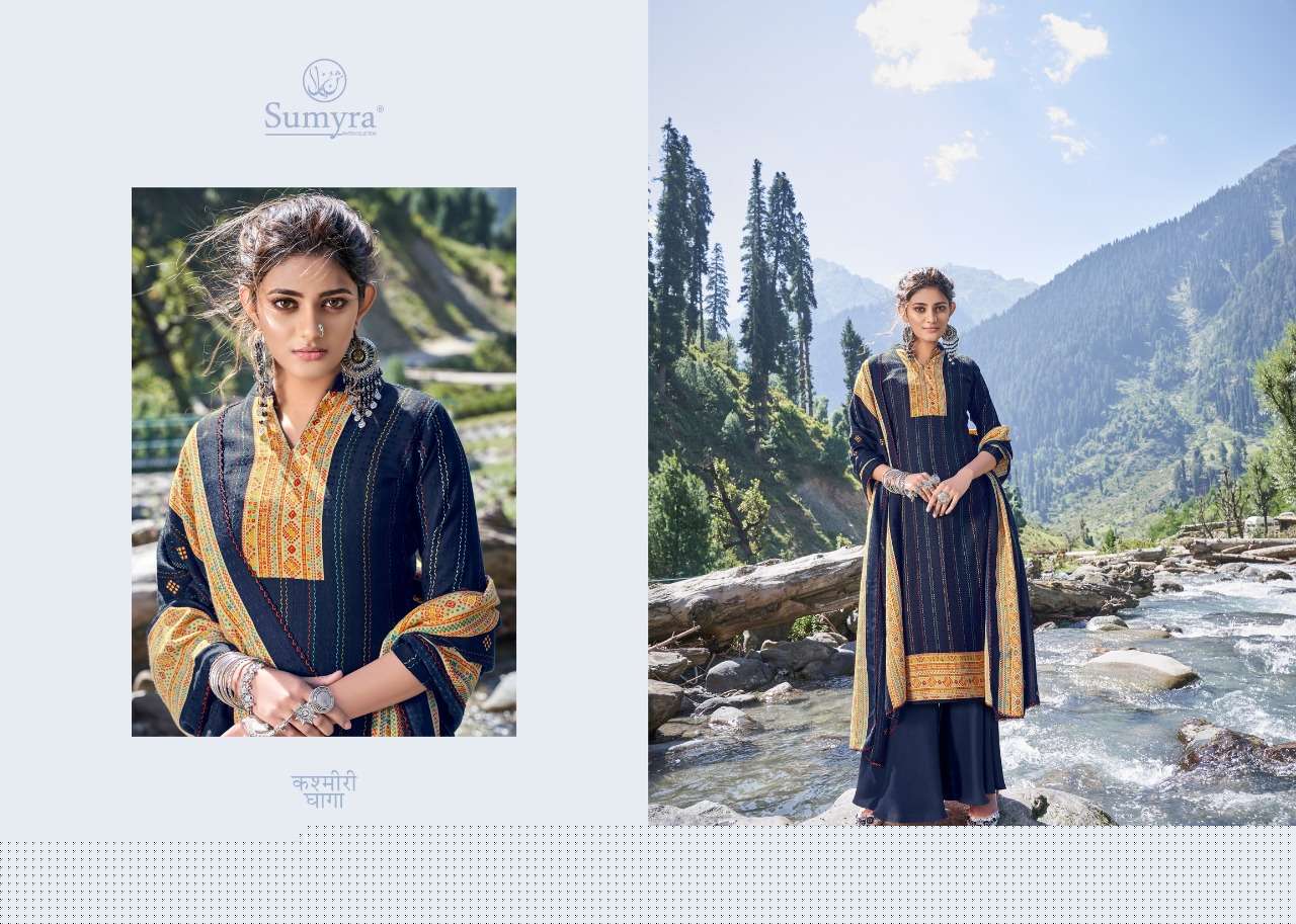 KASHMIRI DHAAGA BY SUMYRA 1001 TO 1008 SERIES BEAUTIFUL STYLISH FANCY COLORFUL CASUAL WEAR & ETHNIC WEAR PURE PASHMINA DESIGNER PRINT DRESSES AT WHOLESALE PRICE