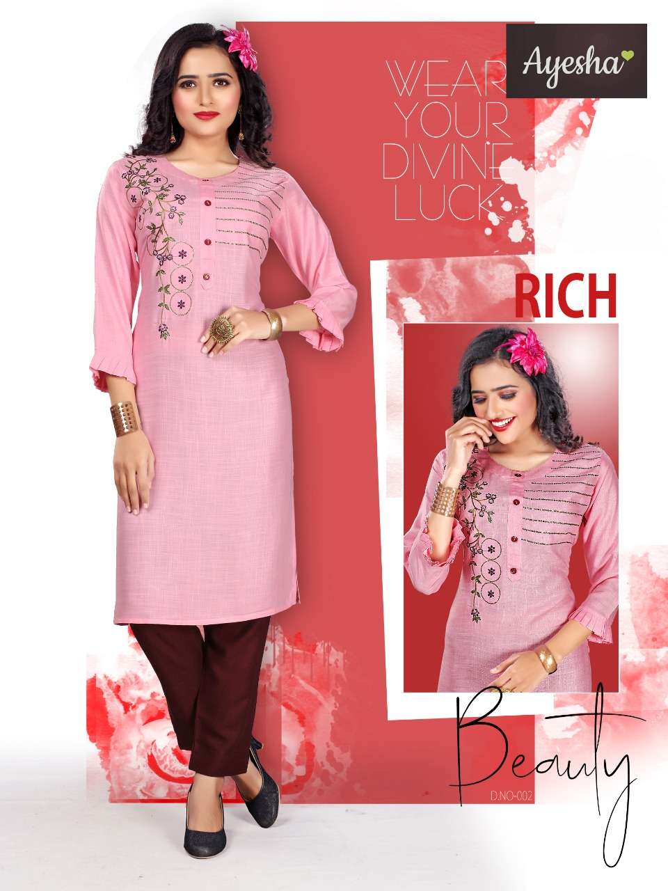 MASHAKALI BY AYESHA 001 TO 008 SERIES STYLISH FANCY BEAUTIFUL COLORFUL CASUAL WEAR & ETHNIC WEAR RAYON SLUB EMBROIDERED KURTIS WITH BOTTOM AT WHOLESALE PRICE