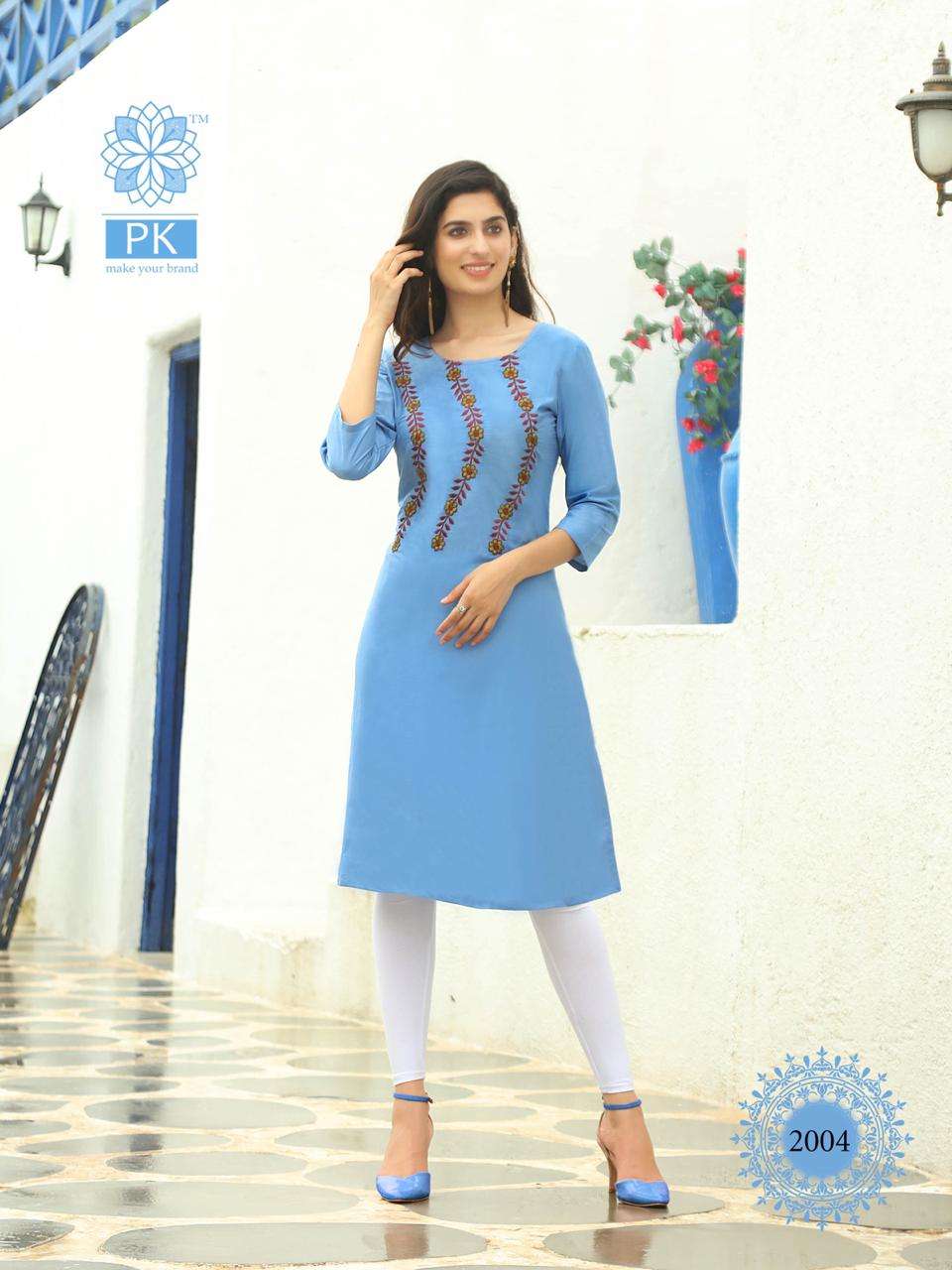 FASHION RAINBOW VOL-2 BY PK 2001 TO 2020 SERIES BEAUTIFUL STYLISH COLORFUL FANCY PARTY WEAR & ETHNIC WEAR & READY TO WEAR HEAVY COTTON EMBROIDERED KURTIS AT WHOLESALE PRICE
