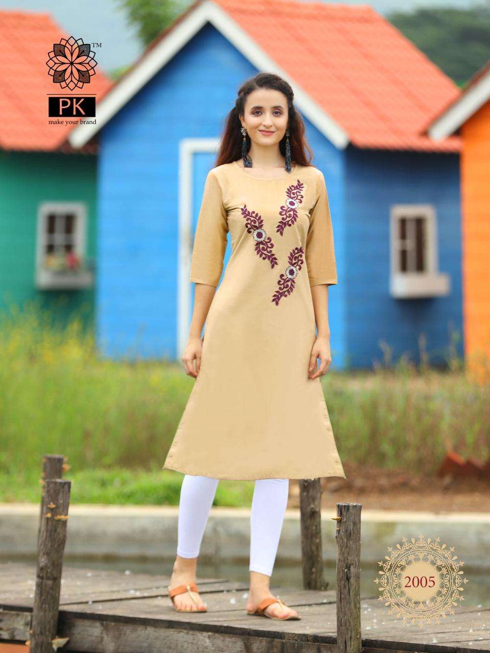 FASHION RAINBOW VOL-2 BY PK 2001 TO 2020 SERIES BEAUTIFUL STYLISH COLORFUL FANCY PARTY WEAR & ETHNIC WEAR & READY TO WEAR HEAVY COTTON EMBROIDERED KURTIS AT WHOLESALE PRICE