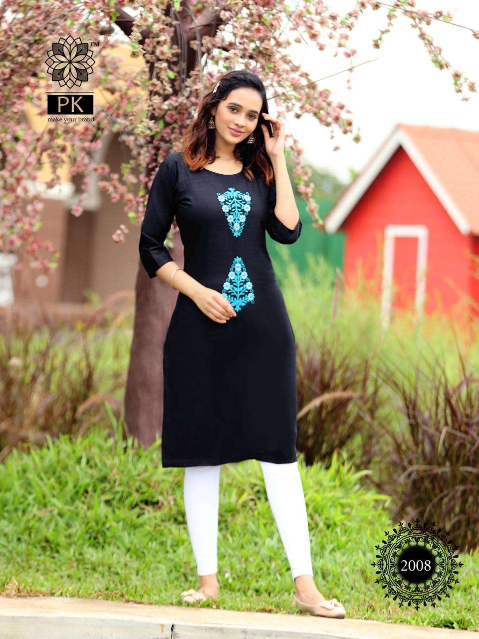 FASHION RAINBOW VOL-2 BY PK 2001 TO 2020 SERIES BEAUTIFUL STYLISH COLORFUL FANCY PARTY WEAR & ETHNIC WEAR & READY TO WEAR HEAVY COTTON EMBROIDERED KURTIS AT WHOLESALE PRICE