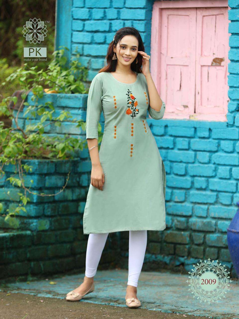 FASHION RAINBOW VOL-2 BY PK 2001 TO 2020 SERIES BEAUTIFUL STYLISH COLORFUL FANCY PARTY WEAR & ETHNIC WEAR & READY TO WEAR HEAVY COTTON EMBROIDERED KURTIS AT WHOLESALE PRICE