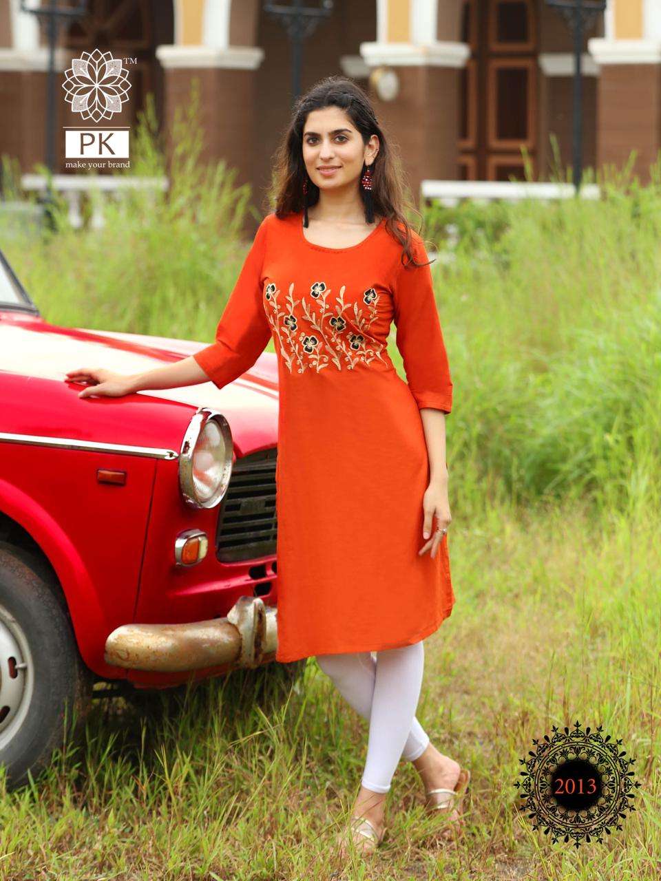 FASHION RAINBOW VOL-2 BY PK 2001 TO 2020 SERIES BEAUTIFUL STYLISH COLORFUL FANCY PARTY WEAR & ETHNIC WEAR & READY TO WEAR HEAVY COTTON EMBROIDERED KURTIS AT WHOLESALE PRICE