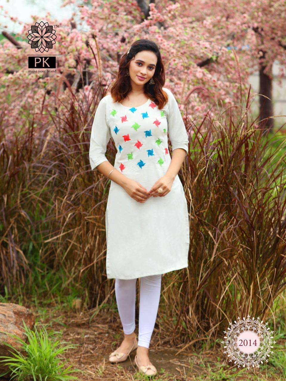 FASHION RAINBOW VOL-2 BY PK 2001 TO 2020 SERIES BEAUTIFUL STYLISH COLORFUL FANCY PARTY WEAR & ETHNIC WEAR & READY TO WEAR HEAVY COTTON EMBROIDERED KURTIS AT WHOLESALE PRICE