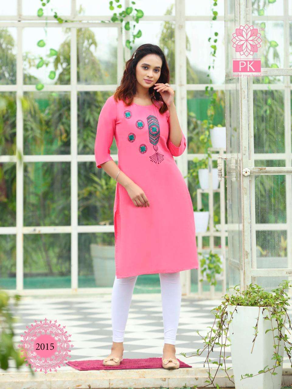 FASHION RAINBOW VOL-2 BY PK 2001 TO 2020 SERIES BEAUTIFUL STYLISH COLORFUL FANCY PARTY WEAR & ETHNIC WEAR & READY TO WEAR HEAVY COTTON EMBROIDERED KURTIS AT WHOLESALE PRICE