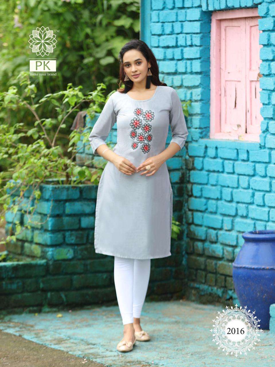 FASHION RAINBOW VOL-2 BY PK 2001 TO 2020 SERIES BEAUTIFUL STYLISH COLORFUL FANCY PARTY WEAR & ETHNIC WEAR & READY TO WEAR HEAVY COTTON EMBROIDERED KURTIS AT WHOLESALE PRICE
