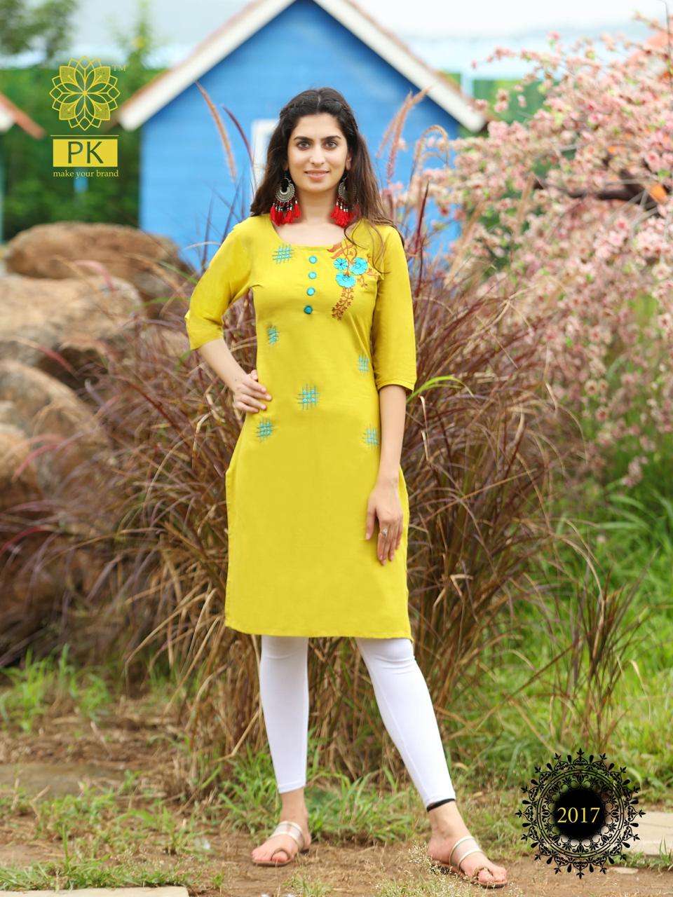 FASHION RAINBOW VOL-2 BY PK 2001 TO 2020 SERIES BEAUTIFUL STYLISH COLORFUL FANCY PARTY WEAR & ETHNIC WEAR & READY TO WEAR HEAVY COTTON EMBROIDERED KURTIS AT WHOLESALE PRICE