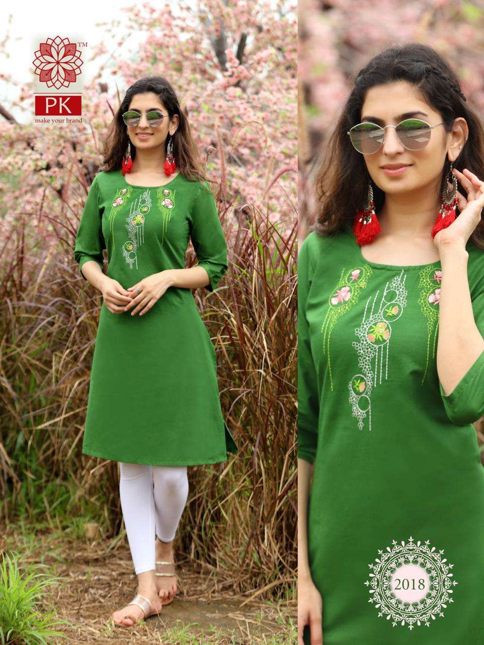 FASHION RAINBOW VOL-2 BY PK 2001 TO 2020 SERIES BEAUTIFUL STYLISH COLORFUL FANCY PARTY WEAR & ETHNIC WEAR & READY TO WEAR HEAVY COTTON EMBROIDERED KURTIS AT WHOLESALE PRICE