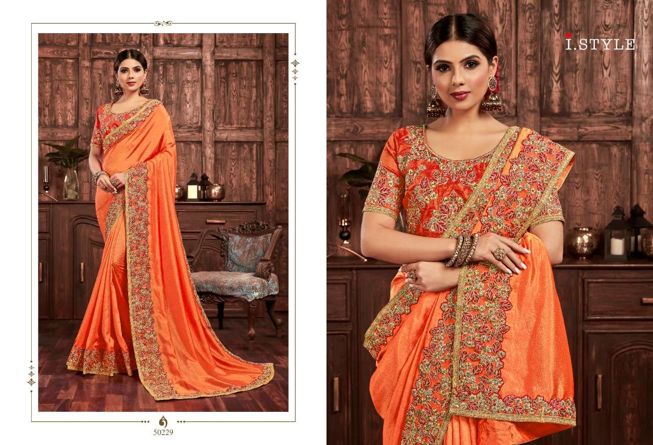 SHEESHMAHAL BY INDIAN WOMEN 50220 TO 50229 SERIES INDIAN TRADITIONAL WEAR COLLECTION BEAUTIFUL STYLISH FANCY COLORFUL PARTY WEAR & OCCASIONAL WEAR TWO TONE SILK EMBROIDERED SAREES AT WHOLESALE PRICE
