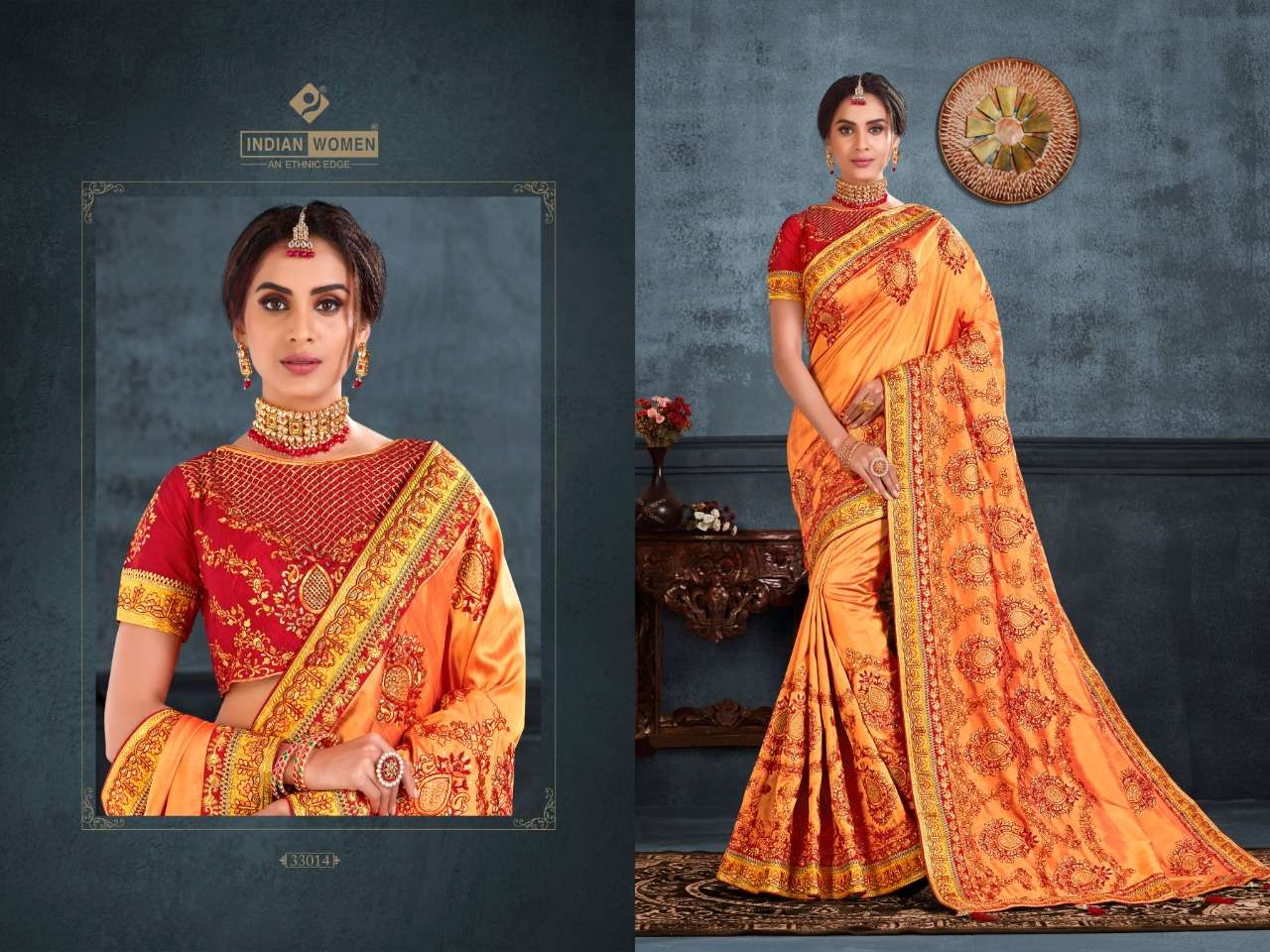 HERITAGE VOL-20 BY INDIAN WOMEN 33012 TO 33021 SERIES INDIAN TRADITIONAL WEAR COLLECTION BEAUTIFUL STYLISH FANCY COLORFUL PARTY WEAR & OCCASIONAL WEAR TWO TONE SILK EMBROIDERED SAREES AT WHOLESALE PRICE