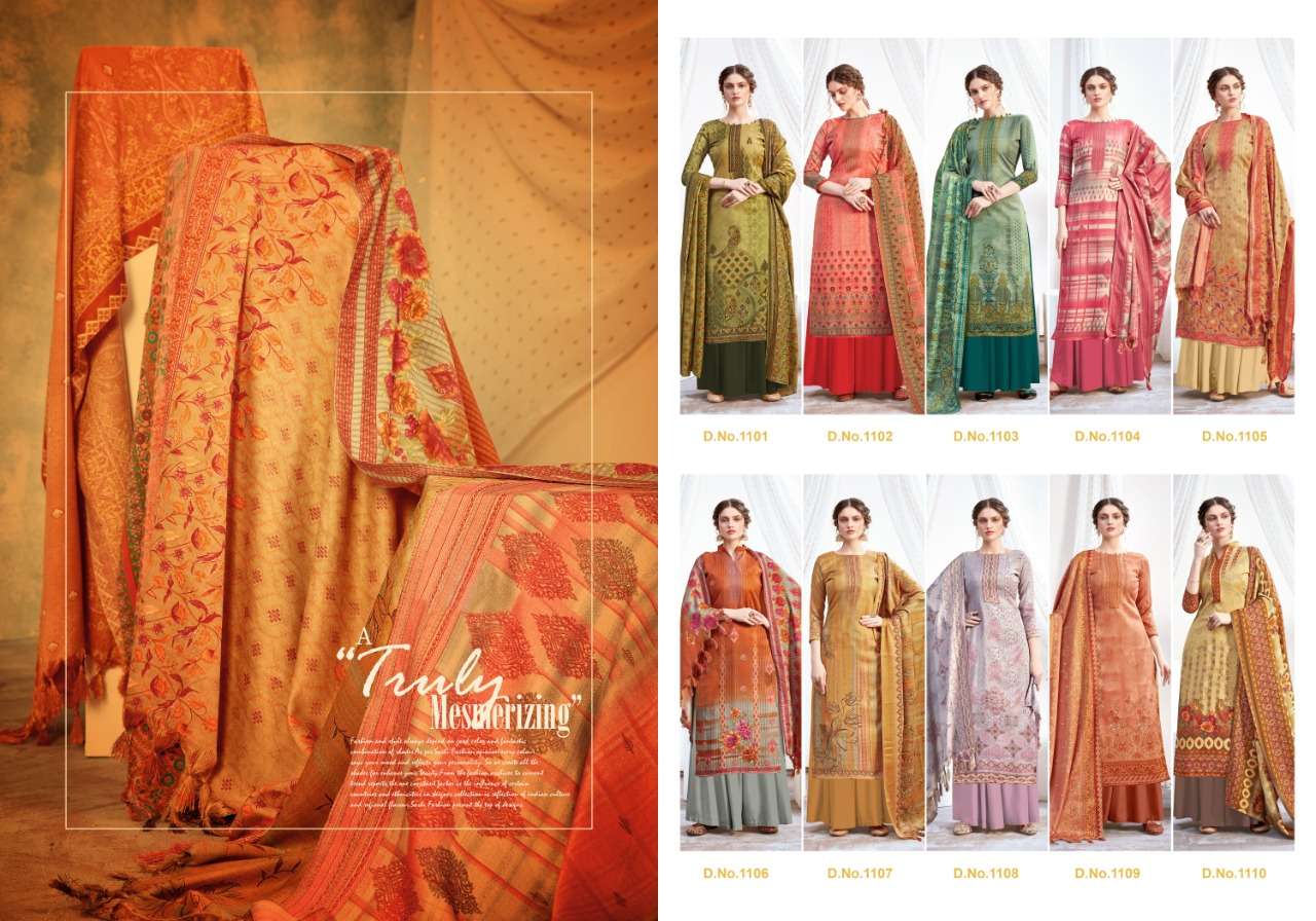 FLAVOURS VOL-1 BY NAAYIKA EXPORTS 1101 TO 1110 SERIES BEAUTIFUL STYLISH FANCY COLORFUL CASUAL WEAR & ETHNIC WEAR PURE PASHMINA PRINT DRESSES AT WHOLESALE PRICE