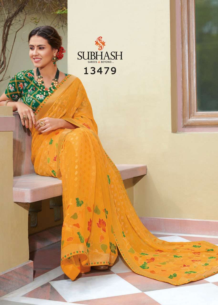 VINTAGE VOL-11 BY SUBHASH SAREES 13471 TO 13494 SERIES INDIAN TRADITIONAL WEAR COLLECTION BEAUTIFUL STYLISH FANCY COLORFUL PARTY WEAR & OCCASIONAL WEAR CHIFFON BRASSO SAREES AT WHOLESALE PRICE