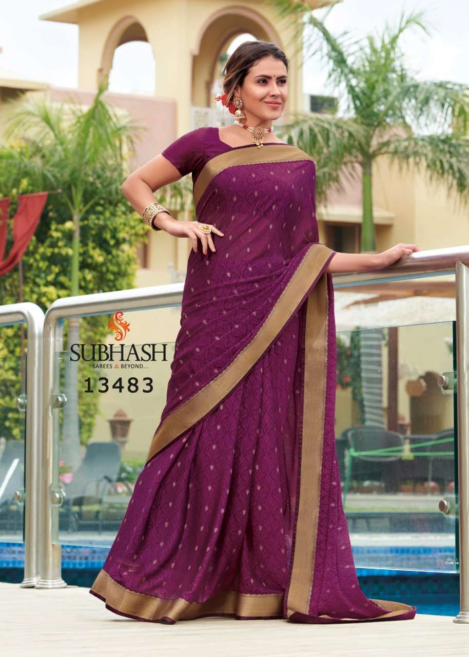 VINTAGE VOL-11 BY SUBHASH SAREES 13471 TO 13494 SERIES INDIAN TRADITIONAL WEAR COLLECTION BEAUTIFUL STYLISH FANCY COLORFUL PARTY WEAR & OCCASIONAL WEAR CHIFFON BRASSO SAREES AT WHOLESALE PRICE