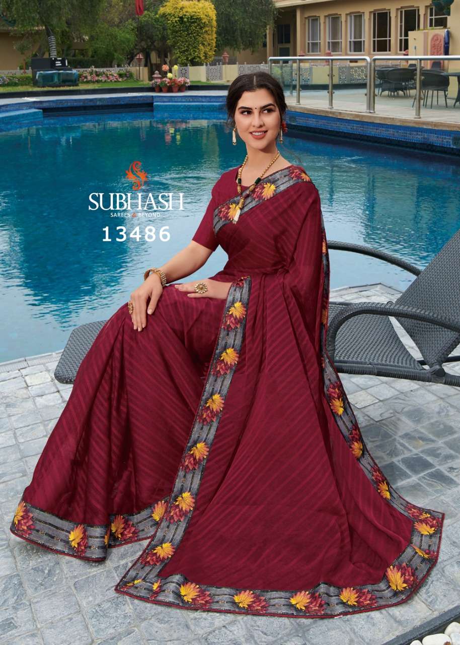 VINTAGE VOL-11 BY SUBHASH SAREES 13471 TO 13494 SERIES INDIAN TRADITIONAL WEAR COLLECTION BEAUTIFUL STYLISH FANCY COLORFUL PARTY WEAR & OCCASIONAL WEAR CHIFFON BRASSO SAREES AT WHOLESALE PRICE