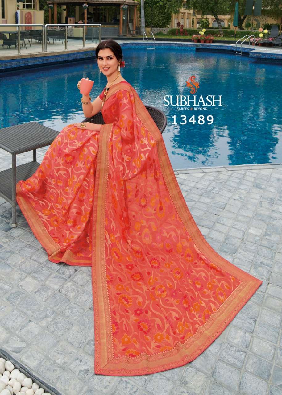 VINTAGE VOL-11 BY SUBHASH SAREES 13471 TO 13494 SERIES INDIAN TRADITIONAL WEAR COLLECTION BEAUTIFUL STYLISH FANCY COLORFUL PARTY WEAR & OCCASIONAL WEAR CHIFFON BRASSO SAREES AT WHOLESALE PRICE
