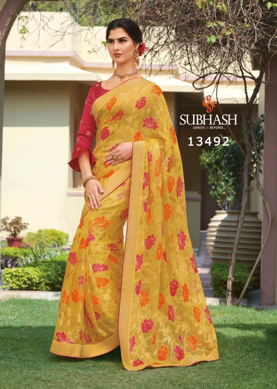 VINTAGE VOL-11 BY SUBHASH SAREES 13471 TO 13494 SERIES INDIAN TRADITIONAL WEAR COLLECTION BEAUTIFUL STYLISH FANCY COLORFUL PARTY WEAR & OCCASIONAL WEAR CHIFFON BRASSO SAREES AT WHOLESALE PRICE