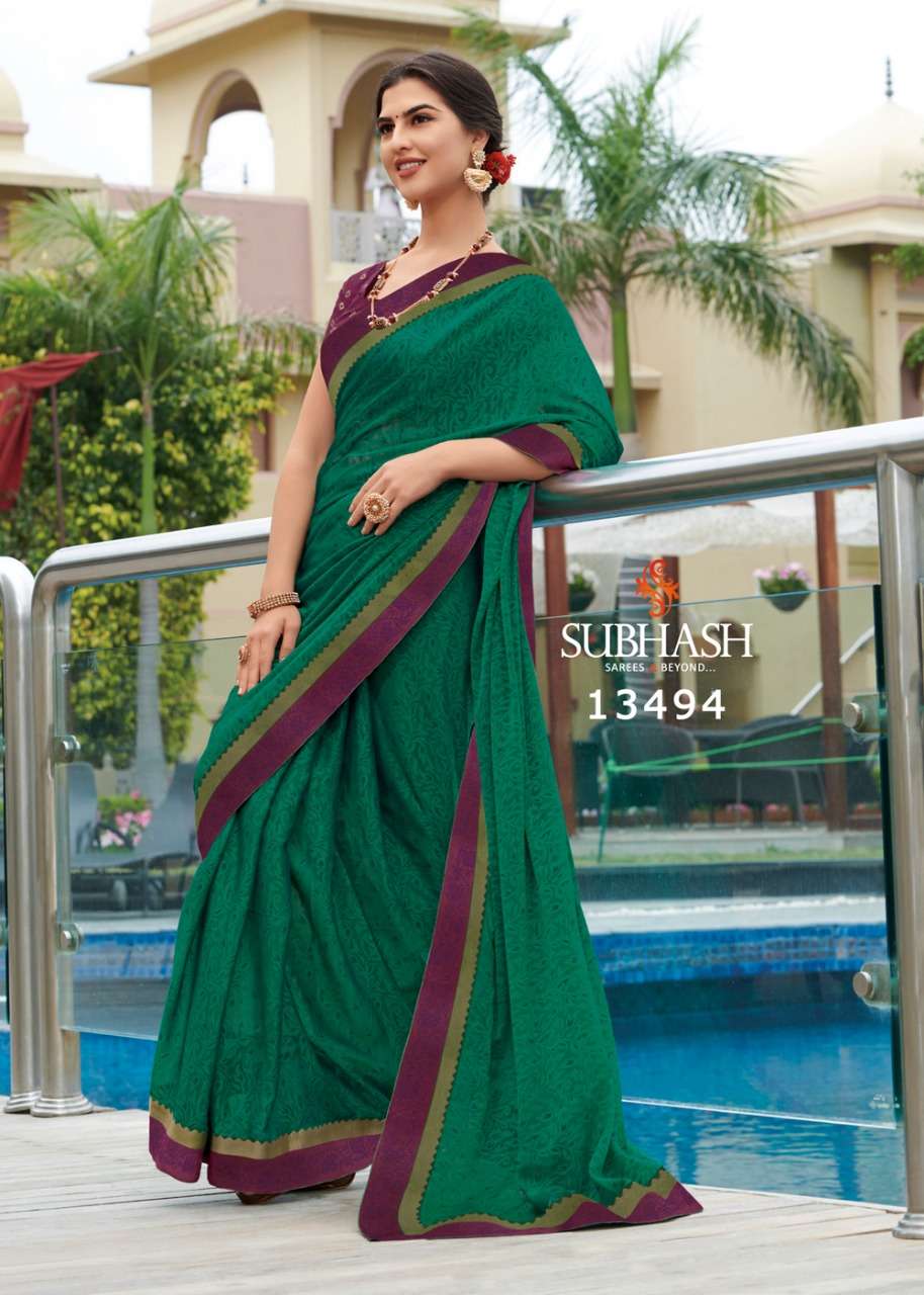 VINTAGE VOL-11 BY SUBHASH SAREES 13471 TO 13494 SERIES INDIAN TRADITIONAL WEAR COLLECTION BEAUTIFUL STYLISH FANCY COLORFUL PARTY WEAR & OCCASIONAL WEAR CHIFFON BRASSO SAREES AT WHOLESALE PRICE