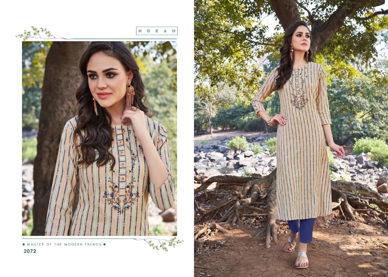 NATURE BY NATURE 2072 TO 2076 SERIES STYLISH FANCY BEAUTIFUL COLORFUL CASUAL WEAR & ETHNIC WEAR COTTON WEAVING EMBROIDERED KURTIS AT WHOLESALE PRICE