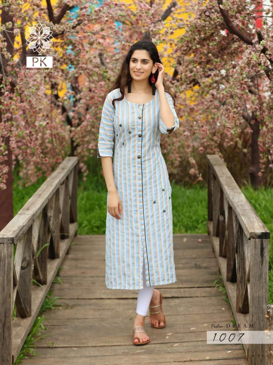 FASHION DREAM VOL-1 BY PK 1001 TO 1010 SERIES BEAUTIFUL STYLISH COLORFUL FANCY PARTY WEAR & ETHNIC WEAR & READY TO WEAR RAYON AND COTTON MANUAL WORKED KURTIS AT WHOLESALE PRICE