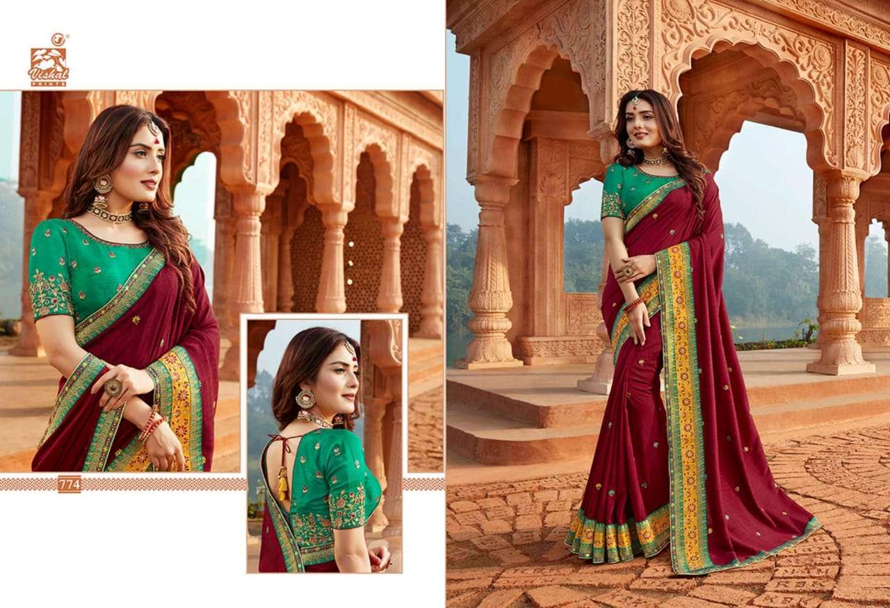 GRANDIOSE VOL-3 BY VISHAL PRINTS 774 TO 785 SERIES INDIAN TRADITIONAL WEAR COLLECTION BEAUTIFUL STYLISH FANCY COLORFUL PARTY WEAR & OCCASIONAL WEAR FANCY SAREES AT WHOLESALE PRICE