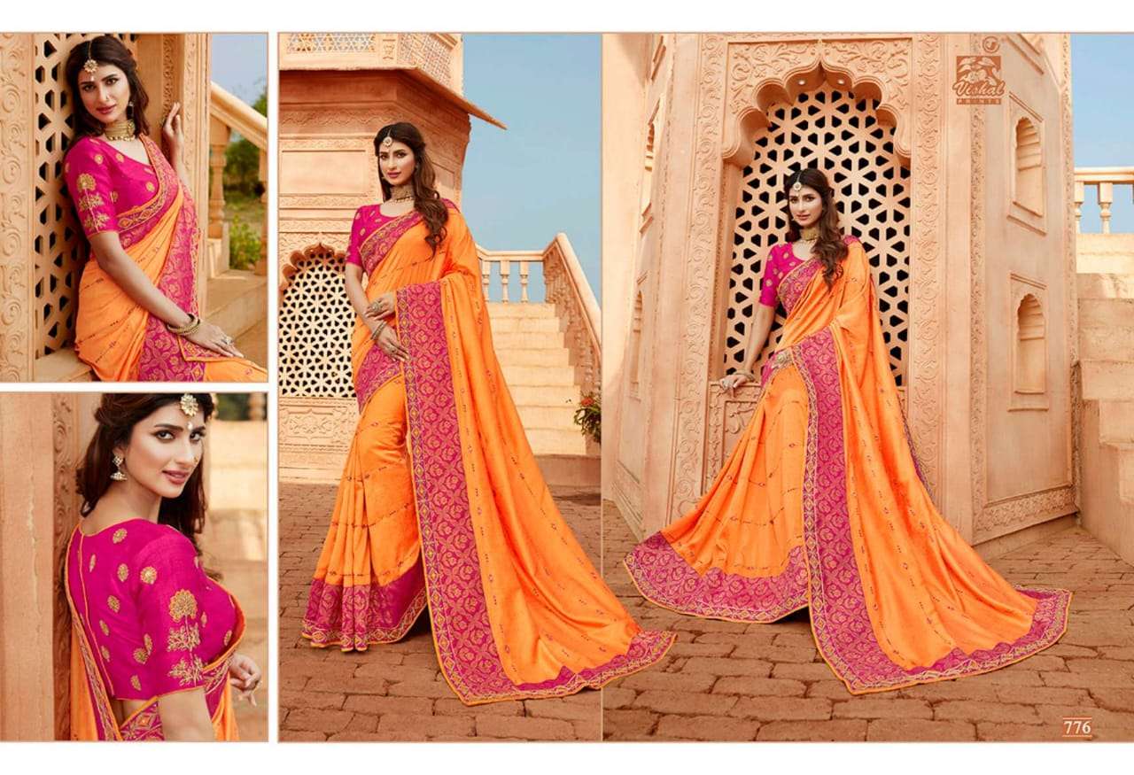 GRANDIOSE VOL-3 BY VISHAL PRINTS 774 TO 785 SERIES INDIAN TRADITIONAL WEAR COLLECTION BEAUTIFUL STYLISH FANCY COLORFUL PARTY WEAR & OCCASIONAL WEAR FANCY SAREES AT WHOLESALE PRICE