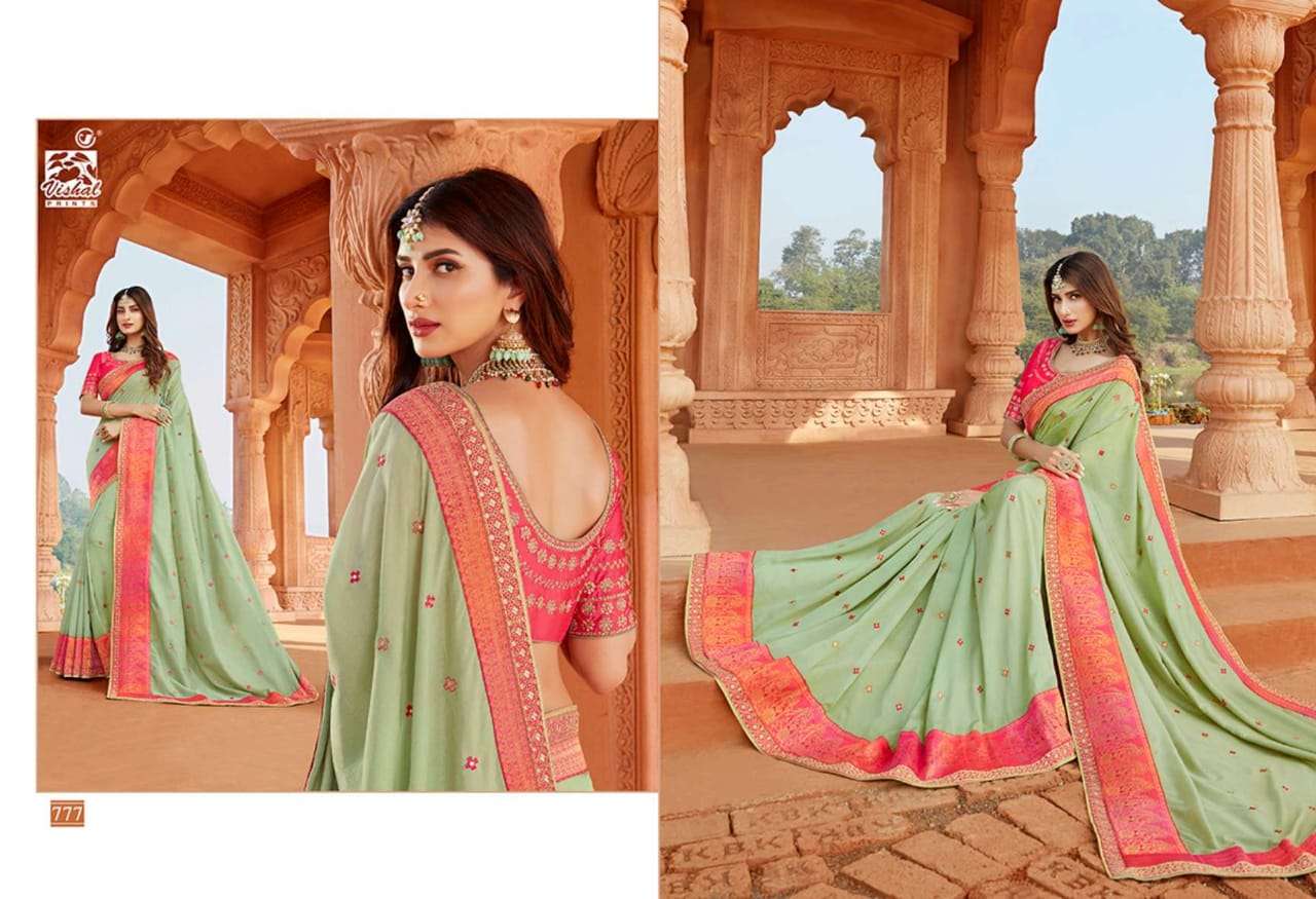 GRANDIOSE VOL-3 BY VISHAL PRINTS 774 TO 785 SERIES INDIAN TRADITIONAL WEAR COLLECTION BEAUTIFUL STYLISH FANCY COLORFUL PARTY WEAR & OCCASIONAL WEAR FANCY SAREES AT WHOLESALE PRICE