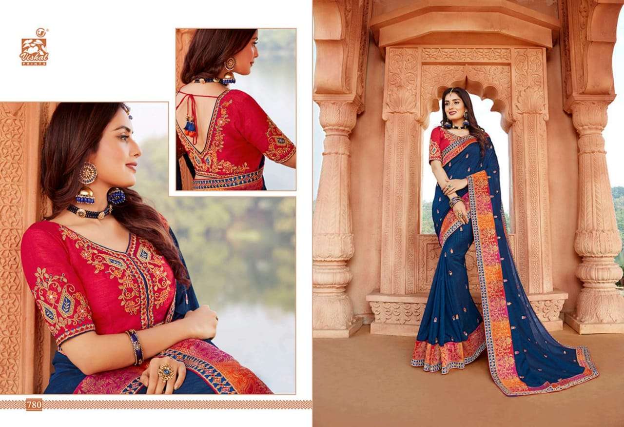 GRANDIOSE VOL-3 BY VISHAL PRINTS 774 TO 785 SERIES INDIAN TRADITIONAL WEAR COLLECTION BEAUTIFUL STYLISH FANCY COLORFUL PARTY WEAR & OCCASIONAL WEAR FANCY SAREES AT WHOLESALE PRICE