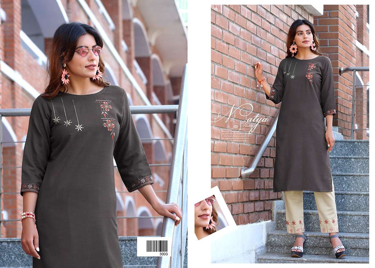RADHE VOL-3 BY ARION 3001 TO 3006 SERIES STYLISH FANCY BEAUTIFUL COLORFUL CASUAL WEAR & ETHNIC WEAR TWO TONE COTTON KURTIS WITH BOTTOM AT WHOLESALE PRICE