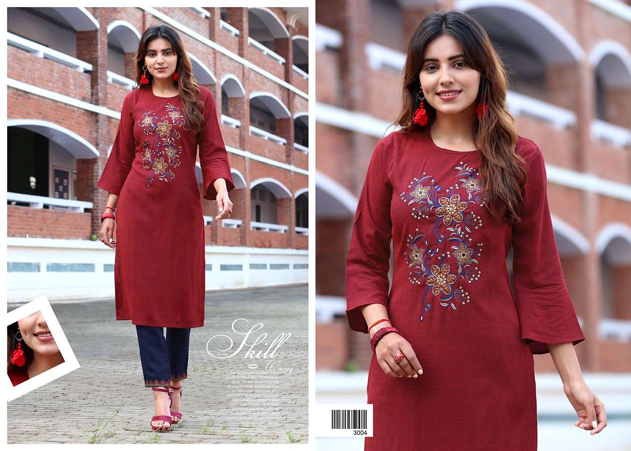 RADHE VOL-3 BY ARION 3001 TO 3006 SERIES STYLISH FANCY BEAUTIFUL COLORFUL CASUAL WEAR & ETHNIC WEAR TWO TONE COTTON KURTIS WITH BOTTOM AT WHOLESALE PRICE