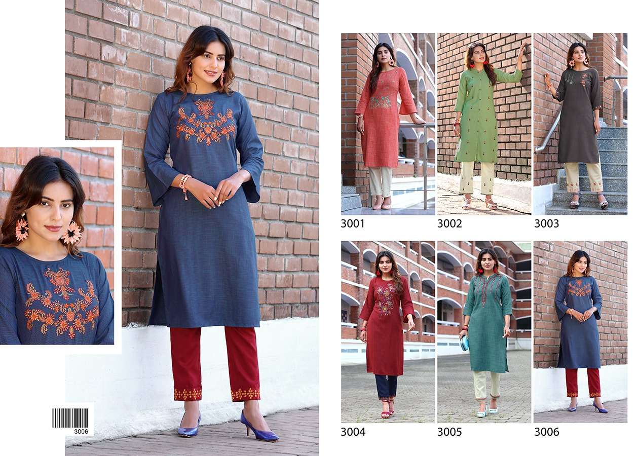 RADHE VOL-3 BY ARION 3001 TO 3006 SERIES STYLISH FANCY BEAUTIFUL COLORFUL CASUAL WEAR & ETHNIC WEAR TWO TONE COTTON KURTIS WITH BOTTOM AT WHOLESALE PRICE