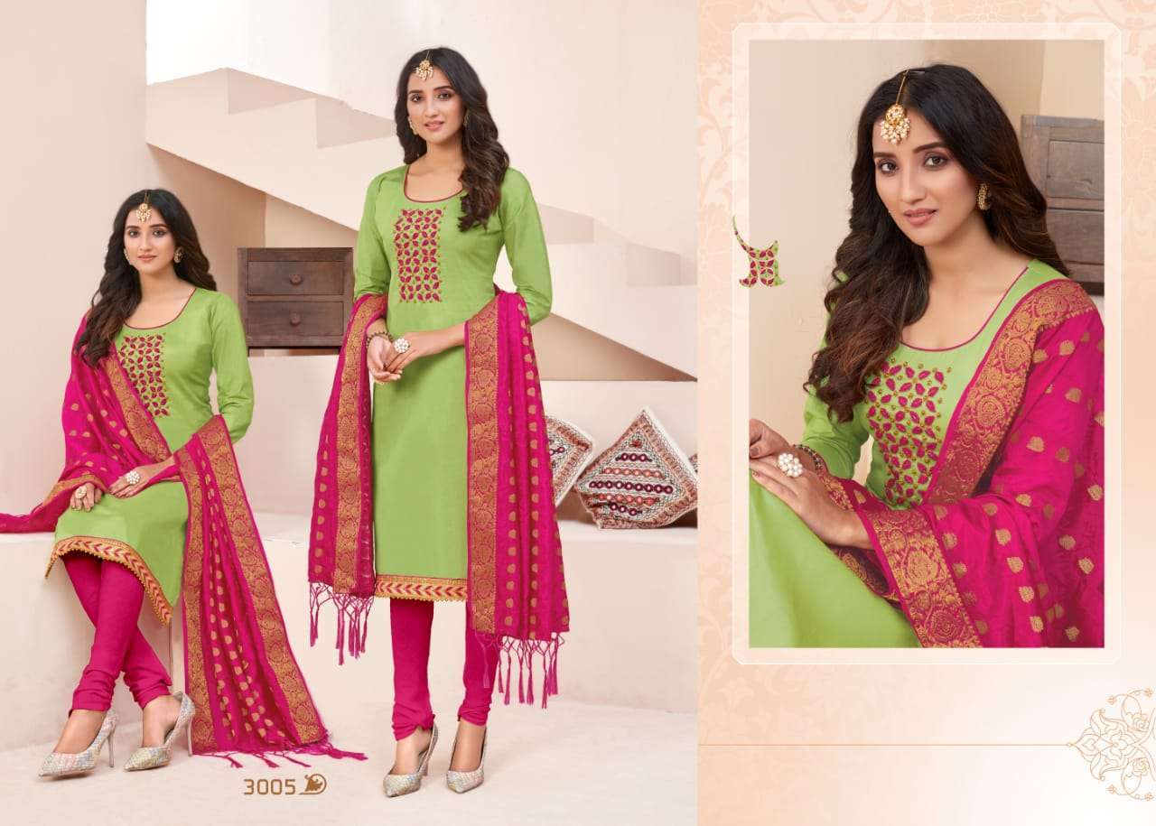 PIYANSI VOL-3 BY UTSAV SUITS 3001 TO 3006 SERIES BEAUTIFUL SUITS STYLISH FANCY COLORFUL CASUAL WEAR & ETHNIC WEAR GLACE COTTON PRINTED DRESSES AT WHOLESALE PRICE