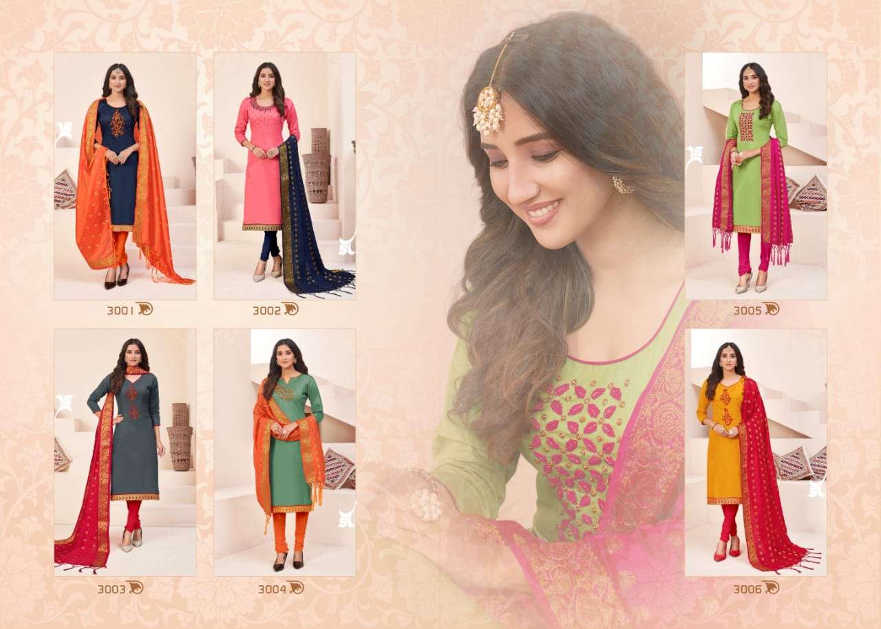 PIYANSI VOL-3 BY UTSAV SUITS 3001 TO 3006 SERIES BEAUTIFUL SUITS STYLISH FANCY COLORFUL CASUAL WEAR & ETHNIC WEAR GLACE COTTON PRINTED DRESSES AT WHOLESALE PRICE