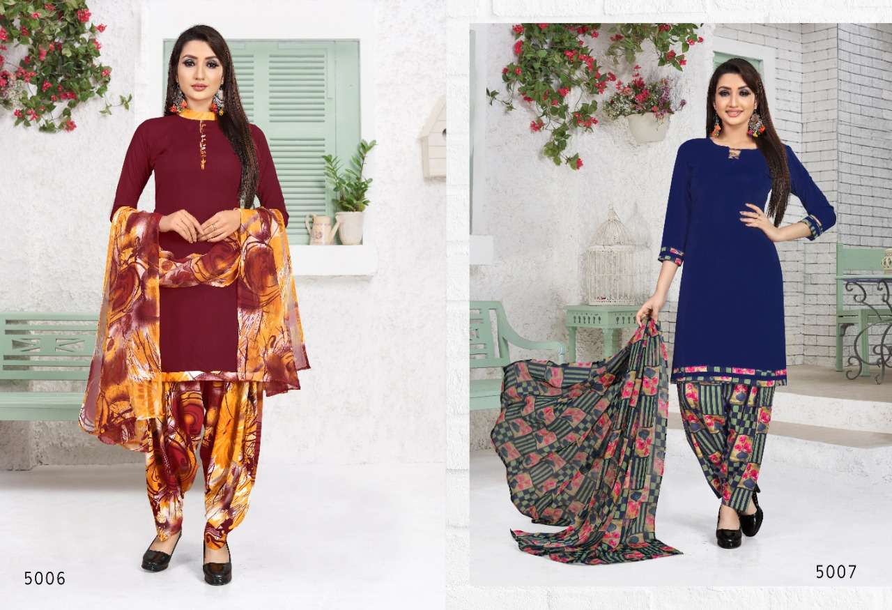 MILLY VOL-35 BY SWEETY FASHION 5001 TO 5012 SERIES BEAUTIFUL SUITS STYLISH FANCY COLORFUL CASUAL WEAR & ETHNIC WEAR LEON CRAP PRINTED DRESSES AT WHOLESALE PRICE