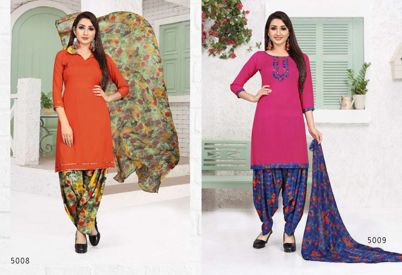 MILLY VOL-35 BY SWEETY FASHION 5001 TO 5012 SERIES BEAUTIFUL SUITS STYLISH FANCY COLORFUL CASUAL WEAR & ETHNIC WEAR LEON CRAP PRINTED DRESSES AT WHOLESALE PRICE